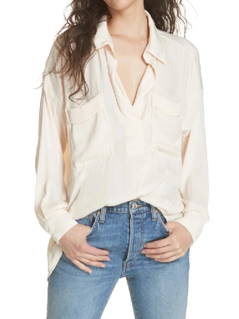 Free People Starry Dreams Pullover Top in Ivory sz XS EUC $98R